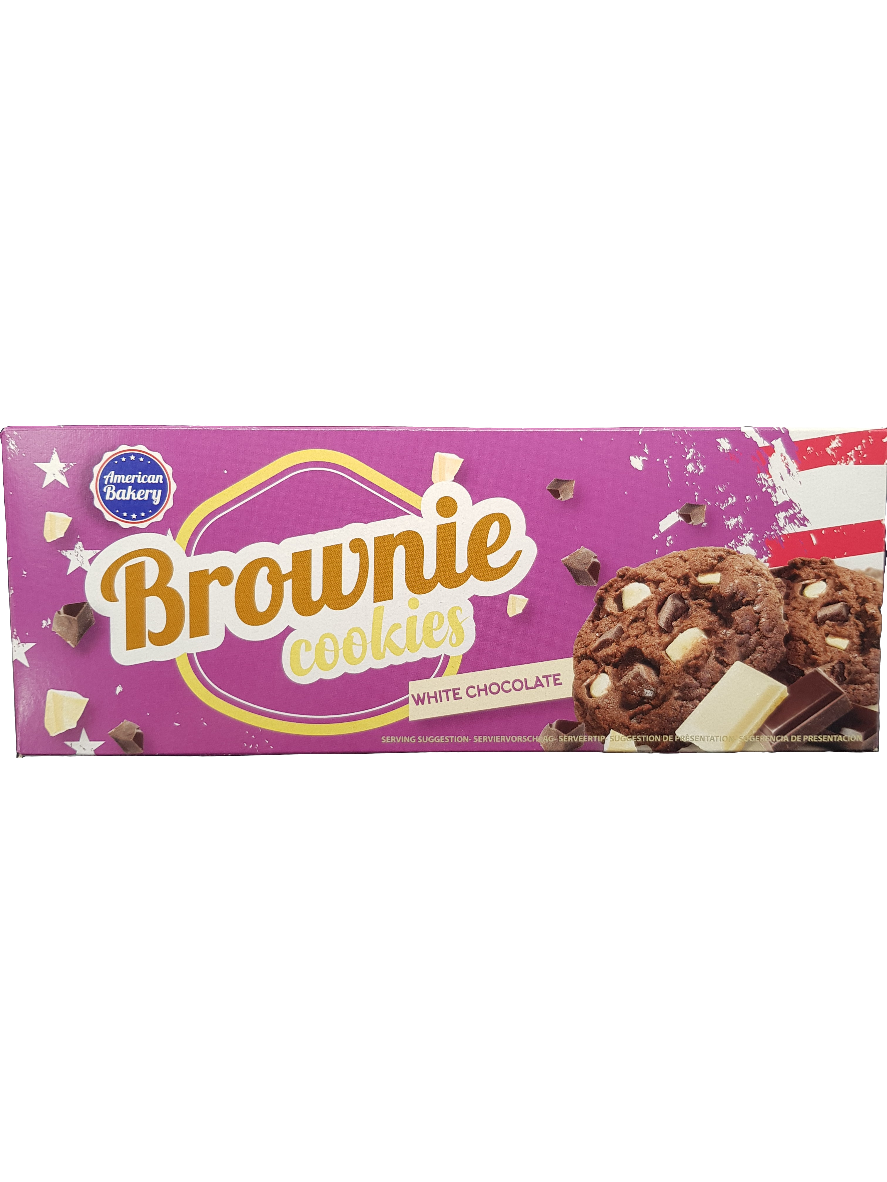 American Bakery Brownie Cookies White Chocolate 106g