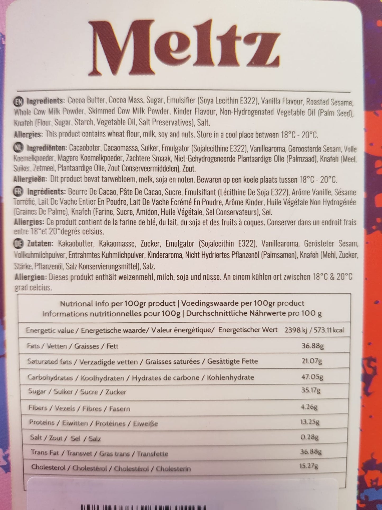Meltz Dubai Chocolate - Kinder Knafeh 192g