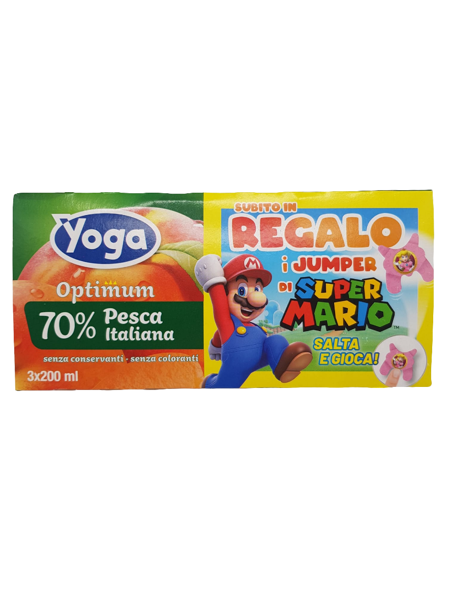 Yoga Optimum Pesca - Pfirsich Fruchtsaft 3x200ml - Super Mario