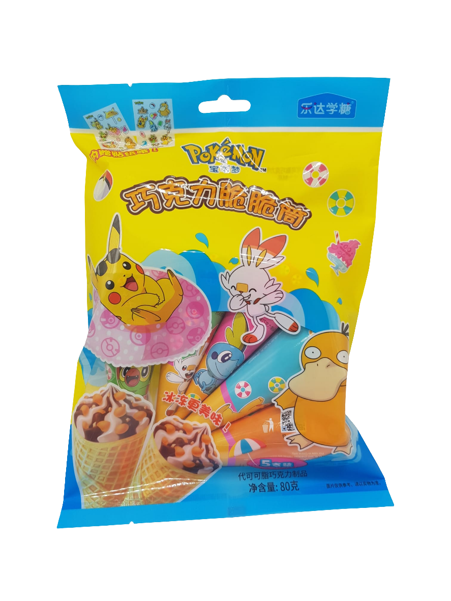 Pokemon Chocolate Crispy Cones 80g